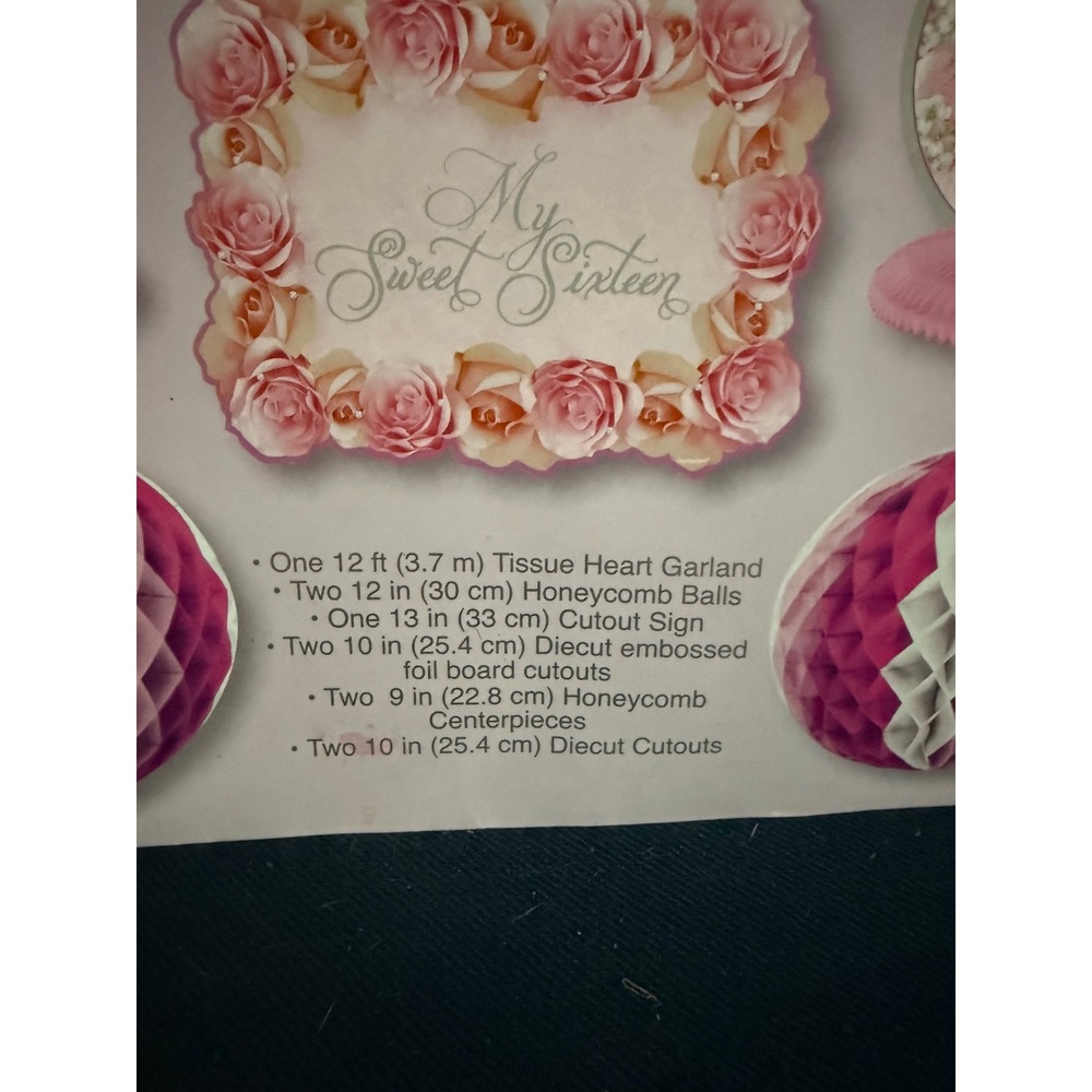 Amscan Sweet Sixteen Decorating Kit 10 Piece Pink Floral Party Supplies 249749